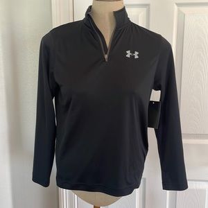 Under armour Heat gear loose long sleeve base layer top black YLG